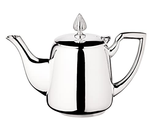 EDZARD Teekanne Cimba (für 850 ml) schwerversilbert - Kanne für Tee, Kaffeekanne, Höhe 16 cm, Breite 11 cm, Länge 23 cm, 0.85 Liter