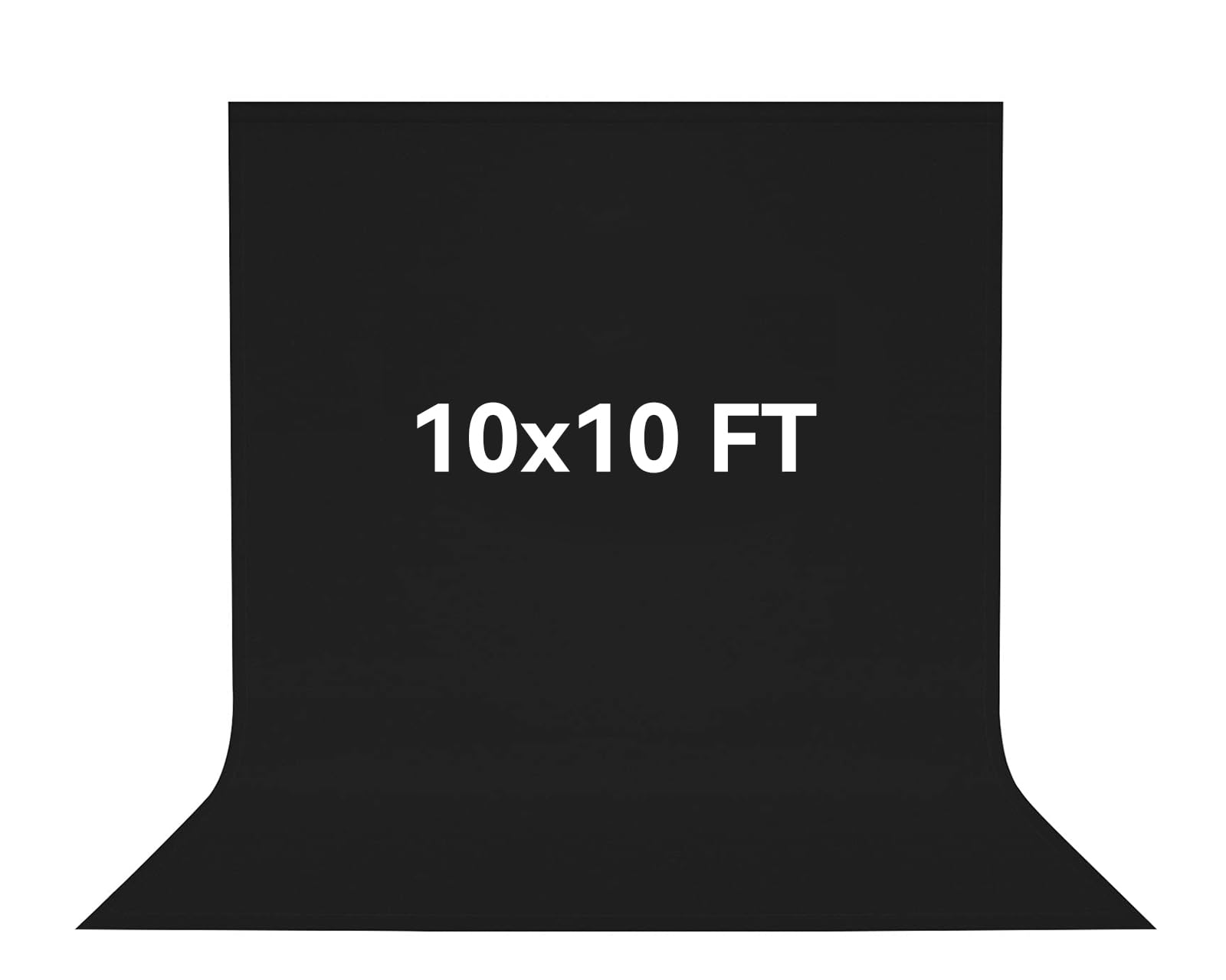 10 x 10 FT Black Backdrop Background, 100% Polyester Photography Backdrop Foldable Washable Black Screen for Photoshoot Portraits Party Video Studio Shooting
