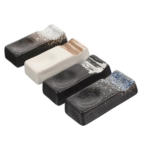 VICASKY 4pcs Ceramic Chopstick Rests Japanese Style Holders for Forks and Spoons Elegant Tableware Support Compact Kitchen Decor for Home and Restaurants