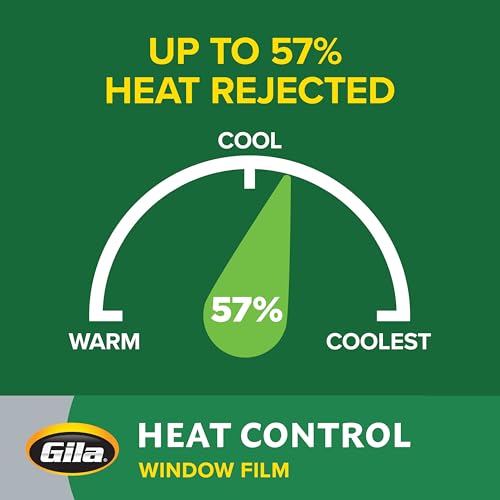 Gila Heat Control Light Gray Adhesive Residential DIY Window Film Sun Blocking 3ft x 15ft (36in x 180in)