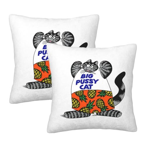 枕カバー クリバンキャット 悪い猫 漫画 クッションカバー 2枚セット 座布団カバー まくらカバー おしゃれ 可愛い ソファ背当て 抱き枕 インテリア飾り オフィス 部屋飾り 四季通用 40X40cm