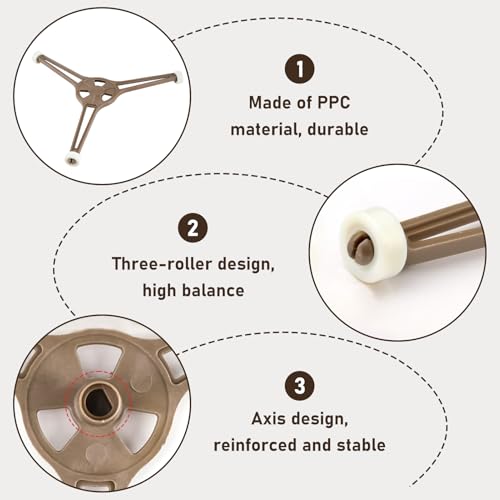 Mikrowelle Drehteller Stützständer, Mikrowellen Drehkreuz Ersatz Universal, Dreieckiger Drehtellerhalter aus PPS, Drehscheibenring mit Rolle für Mikrowellenherd Flachbode Halterung 24,5 cm Glasplatte