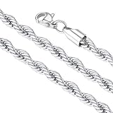 ✦ ✦ ✦ COLLAR CUERDA TRENZADA ✦ ✦ ✦: Un collar dudadero de cuerdas trenzadas, twist rope chain, con el cierre clásico de garra de langosta. Se puede combinar con un colgante cualquiero. Es fuerte, dudadero, no descolorarse, y hipoalérgico, una elección perfecta para cada ocasión como nadar, surf, buceo, duchar, e incluso puede llevar en el océano.