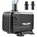 Pompa sommersa 1500l/h,15W,pompa sommersa anfibica per laghetto, pompa ad acqua silenziosa, pompa per laghetto con filtro, testa 1,6 m e 2 ugelli da 13 – 16 mm,per acquario,laghetto