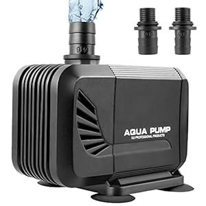 Pompa sommersa 1500l/h,15W,pompa sommersa anfibica per laghetto, pompa ad acqua silenziosa, pompa per laghetto con filtro, testa 1,6 m e 2 ugelli da 13 – 16 mm,per acquario,laghetto