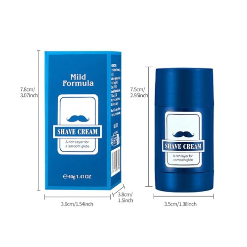 Kremowy balsam do golenia dla mężczyzn, nawilżający 40 g, 2w1 Smooth Shave Balm, przenośny uchwyt do powiększania brody, usuwanie włosów do twarzy dla wrażliwej skóry, kobiet, dziewcząt, na noc, do