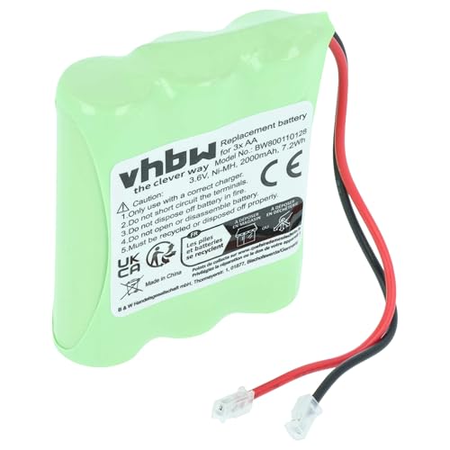 vhbw Akkupack aus 3X AA Mignon für Diverse Geräte (2000mAh, 3,6V, NiMH)