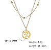 SIPURIS Women OM Necklace Indian Yoga Aum Om Ohm Pendant Necklace Stainless Steel Hindu Meditation Charm Sanskrit Symbol Spiritual Amulet Jewelry for Men, Stainless Steel, No Gemstone (Layered-G) #5
