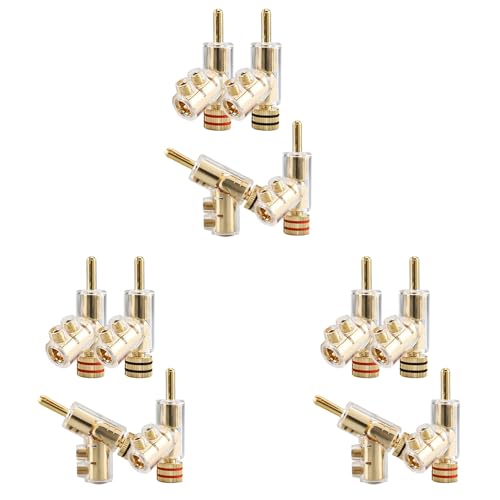 Fiches bananes connecteurs banane coudés 45 degrés pour récepteur AV et haut-parleur hifi