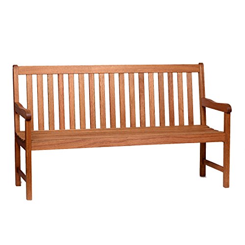 Amazonia Milano 5' Eucalyptus Bench, Brown, Light Brown