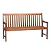 Amazonia Milano 5' Eucalyptus Bench, Brown, Light Brown