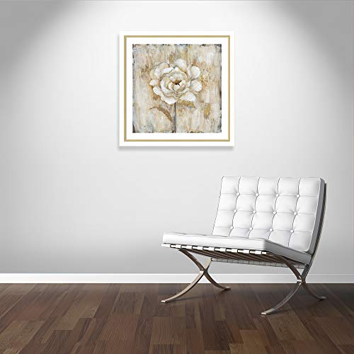 Casa Fine Arts Venetian Botanical I Traditional Floral Wall Art Archival Print, 31" X 31", White And Gold Frame #TOP4