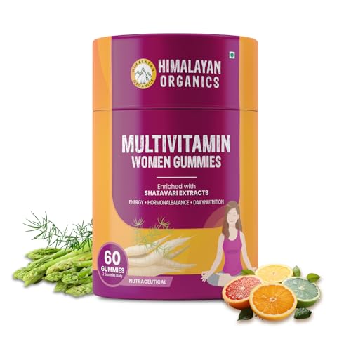 Himalayan Organics Multivitamin Gummies with Shatavari with Biotin, Vitamin A,B1, B2, B3, B5, B6,B9, B12, C, D3 K2, E, Magnesium, Iron, Zinc – Gummies for women Himalayan Organics Multivitamin Gummies with Shatavari with Biotin, Vitamin A,B1, B2, B3, B5, B6,B9, B12, C, D3 K2, E, Magnesium, Iron, Zinc – Gummies for women