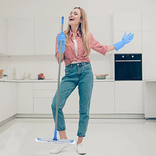 18'' Microfiber Mop For Floor Deep Cleaning, Extendable Long Handle With Aluminum Plate, Wet Mopping And Dry Dusting Chenille Pads Included Great For Hardwood, Laminate, Vinyl, Tile Cleaning #TOP1