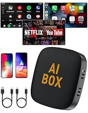 5 in 1 Wireless CarPlay Adapter and Android Auto Adapter Support Netflix/YouTube - CarPlay Ai Box Convert CarPlay Dongle TF Card/U Disk Magic Link for OEM Wired CarPlay/Android Auto Cars