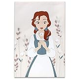 Open Road Brands Disney Beauty and the Beast Belle Gallery Wrapped Canvas Wall Decor - Large Princess Belle Wall Art For Kids' Bedroom or Playroom
