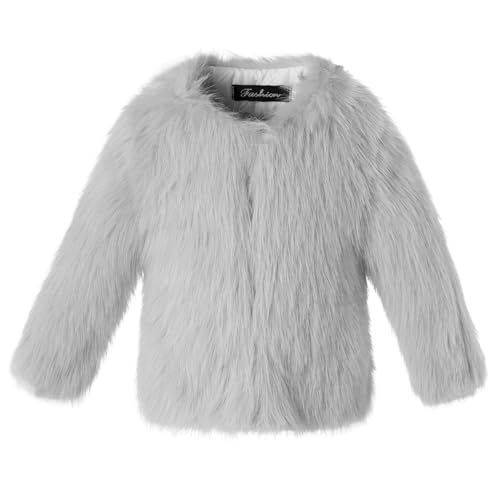 Tumaron Party Wear Jacket for Girls Faux Fur Coat 9-10 Years Old Winter Fluffy Outerwear