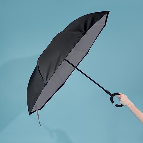 Mor - Guarda-Chuva Invertido Preto E Cinza