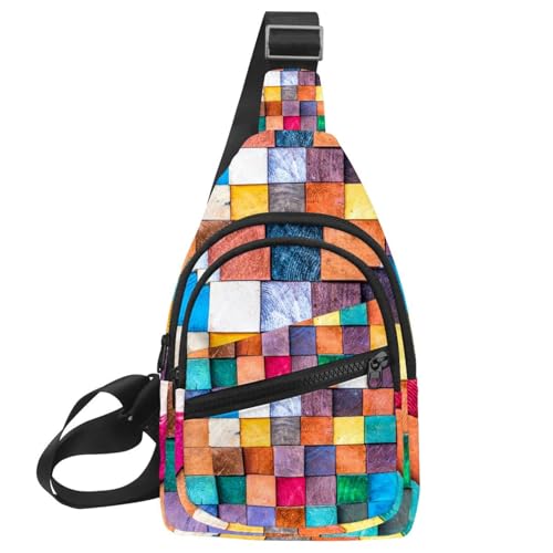 Sac à dos à bandoulière motif bois coloré idéal pour vos randonnées et voyages