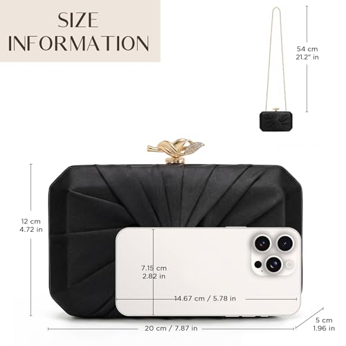 Image of CHUNLI Satin Clutch Bag, Elegant Clutch Purse for Women, Gold Evening Bags
