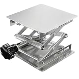 Vollebo実験台 昇 降台 304ステンレス 耐荷重5-25kg 高さ調整可 ラボジャッキ 小型昇降作業台 リフト 研究/学習/授業/実験/DIY (250*250*360mm,メタリックカラー) [並行輸入品]