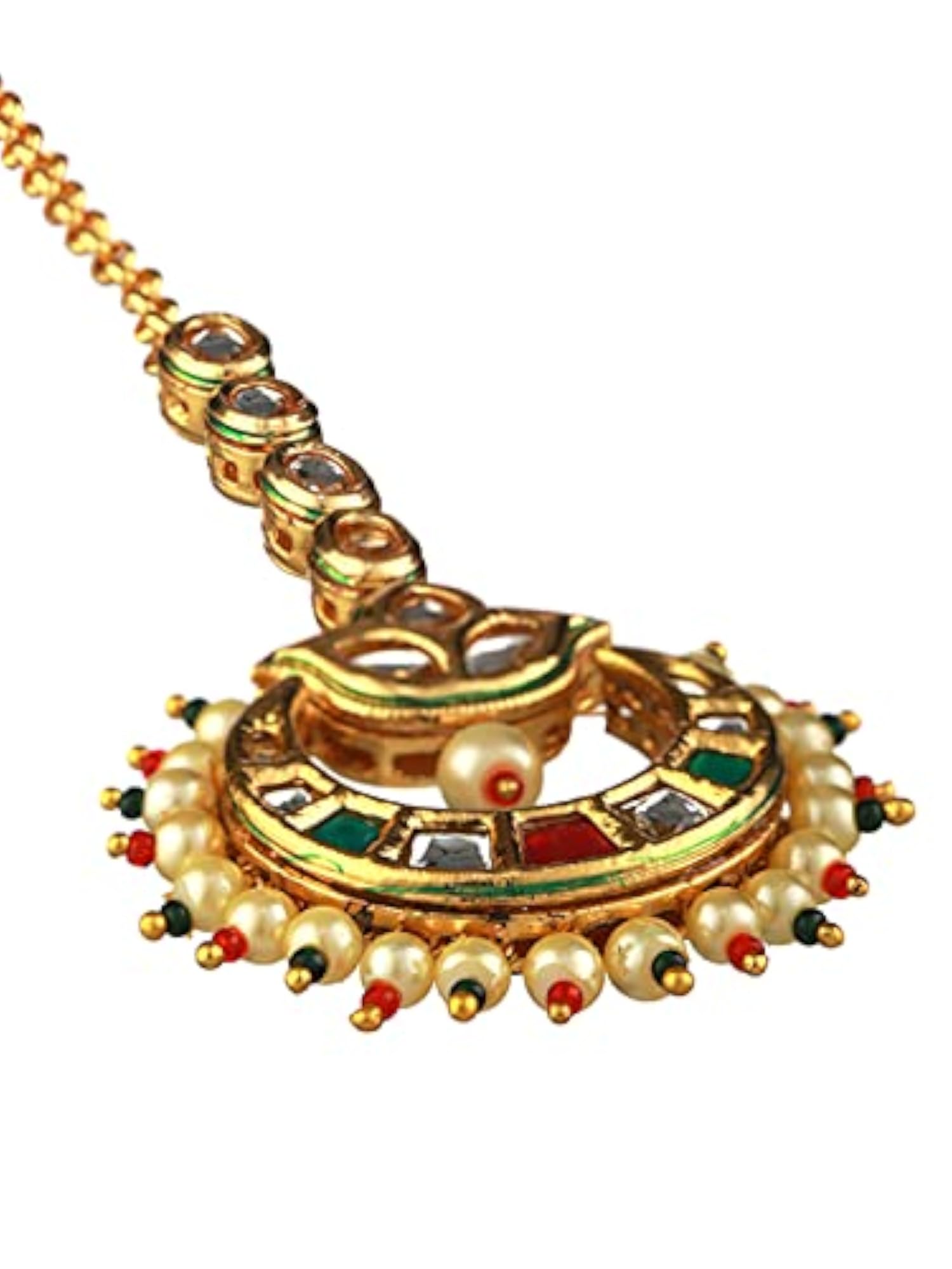 Multicolor Kundan Stone Studded Plated Maangtikka, Elegant Gift