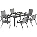 Outsunny Gartenmöbel Set Sitzgruppe 7-teilig Tisch mit 6 Atmungsaktiven Stapelstühlen Lamelldesign, wetterfest Essgruppe Gartenset Gartengarnitur für Garten Balkon Terrasse Hellgrau
