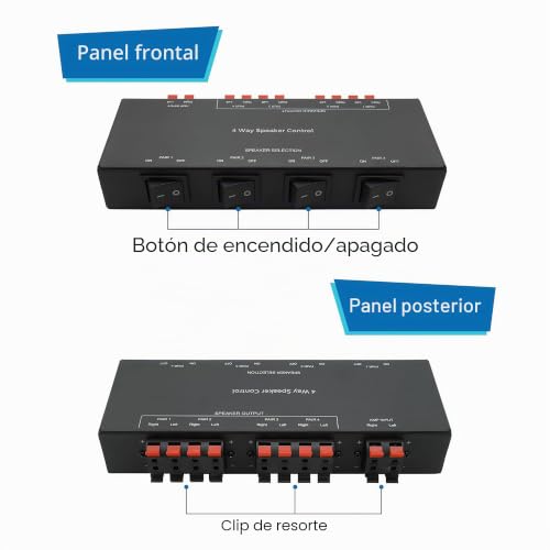 Caja cuadrada de metal completa con selector de altavoces de 4 zonas 2
