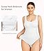 LODAY White Bodysuit Women Scoop Neck Body Suits Sleeveless Double Lined Bodysuit Tank Top（X-Small,White