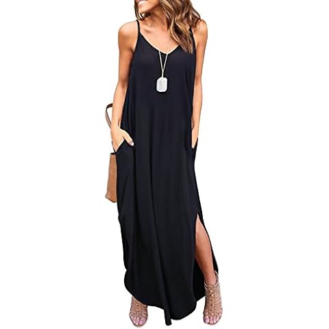 HUSKARY Women's Black Maxi Dress Cover