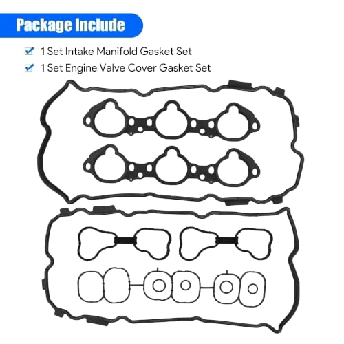 Image of Engine Valve Cover and Intake Engine Manifold Gasket Set Fit for Nissan Infiniti Vehicle 3.5L V6 2007-2024 Altima Maxima Murano Pathfinder Quest 2014-2016 QX60 JX35 Replace# MS97143 VS50770R