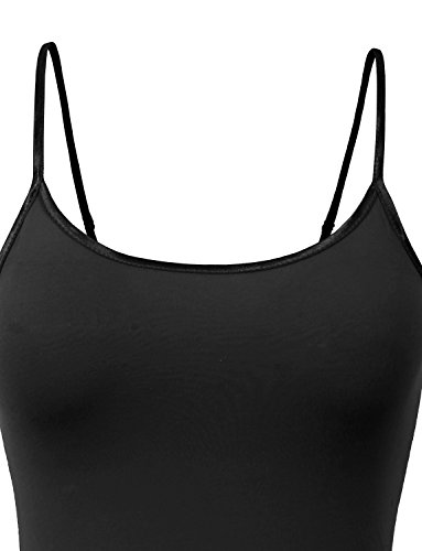 Ne People Womens Basic Spaghetti Strap Fitted Tunic Top Dress (S-L) Black #TOP3