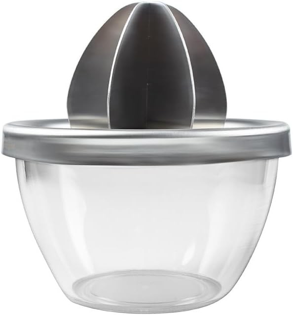 304 Stainless Steel Manual Citrus Juicer - Bowl-Shaped Hand Press Squeezer with Strainer | Nutrient-Preserving Slow Press for Oranges, Lemons, Grapefruits | Portable for Camping, Kitchen, Bar