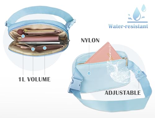 Image of COSHAYSOO Initial Letter Fanny Pack for Girls Personalized Christmas Birthday Gifts for 6 7 8 9 10 11 12 Year Old Teen Girl, Girly Fashion Crossbody Purse Belt Bag Preteen Tween Trendy Stuff Blue I
