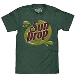 Tee Luv Men's Faded Sun Drop Shirt - Sundrop Citrus Soda Pop T-Shirt, Forest Green Heather, S