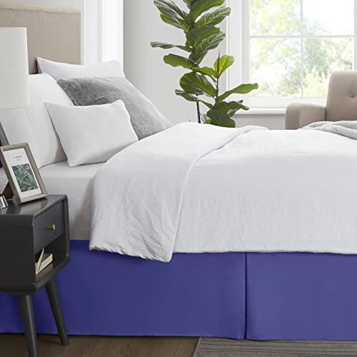 Image of Nestl Royal Blue Blue Bed Skirt Queen Size - Queen Bed Skirt 14 Inch Drop - Brushed Microfiber Bed Skirts - Hotel Quality Pleated Bed Skirt - Shrinkage & Fade Resistant