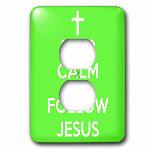 Keep Calm And Follow Jesus interrupteur décoratif vert citron pour salon et bureau