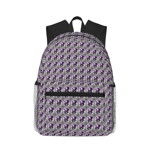 Sac à dos tête de mort violet idéal pour les cours le skate ou vos sorties en ville