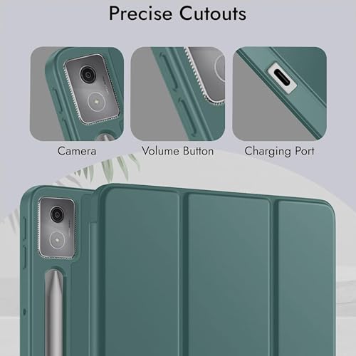 Image of TGK Case for Lenovo Idea Tab Pro 12.7 Inch 2025 TB-373FU TB-375FC Tablet Trifold Smart Stand Cover (Green)