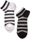 ESPRIT Damen Mesh Stripe 2-Pack Sneaker Biologische Baumwolle Weiß Blau viele weitere Farben verstärkte Sneakersocken mit Muster atmungsaktiv dünn geringelt im Doppelpack 2 Paar