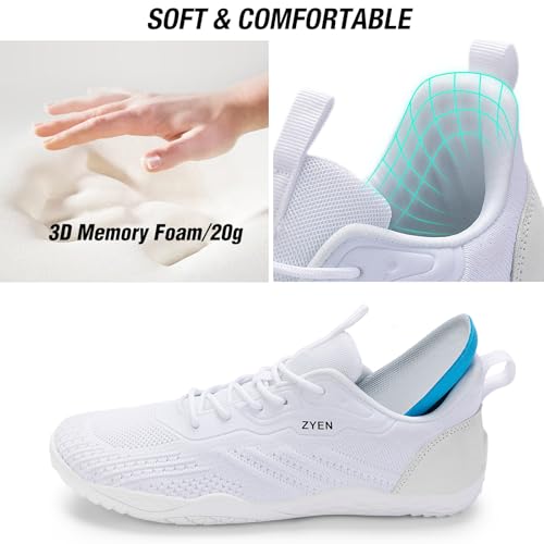 Image of ZYEN Mens Barefoot Shoes Wide Toe Box Trail Running Sneakers Zero Drop Non-Slip Extra Wide Width Walking Shoes Minimalist Wrestling Sneakers Gym Trainer