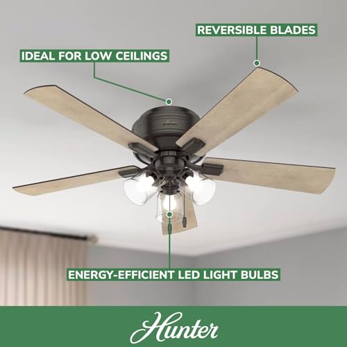 Image of Hunter Crestfield, Indoor, Ceiling Fan, Quiet, 52 inch, Noble Bronze