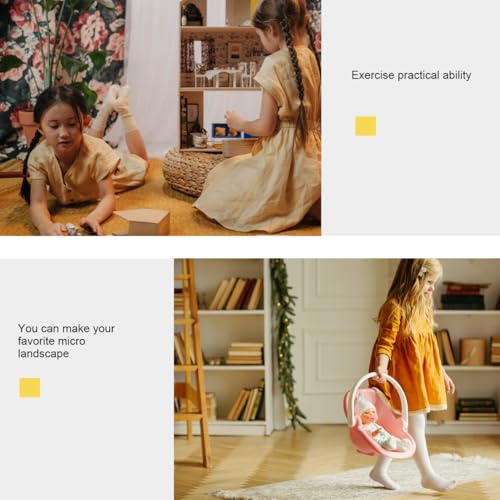 EXCEART DIY Puppenhaus Bett Miniatur MöBel 1 Set Puppenhaus Bett Miniatur Queen Mini Bettwäsche Spielzeug Möbel Zubehör