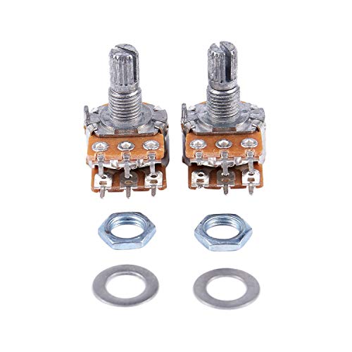 JDigJid 2 piezas B50K 50K Ohms 6 terminales doble rotatorio cónicos potenciómetros lineales