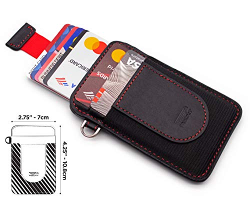 Image of POCKT Card Holder Wallet For Men and Women - Slim Minimalist Front Pocket Wallet Elastic Credit Card Holder Genuine Leather RFID Blocking Card Case Wallets