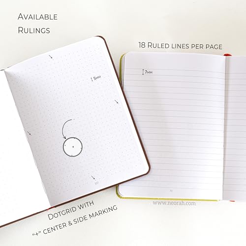 Image of NEORAH -B6 RULED | 368 Pages - 110 Gsm | PAGE A DAY JOURNAL (17.5 X 12.5 cm)-Hardcover RULED Notebook |Back Pocket |3 Silk Book Mark - Completely HANDMADE for Journaling,writing - BROWN
