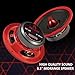 GRTSKY MX65E1 Loudspeaker 6.5 Inch Midrange 400 Watts 6 Ohms Red Bullet, Premium Quality Audio Door Speakers for Car or Truck Stereo Sound System, Red (2 Speakers)