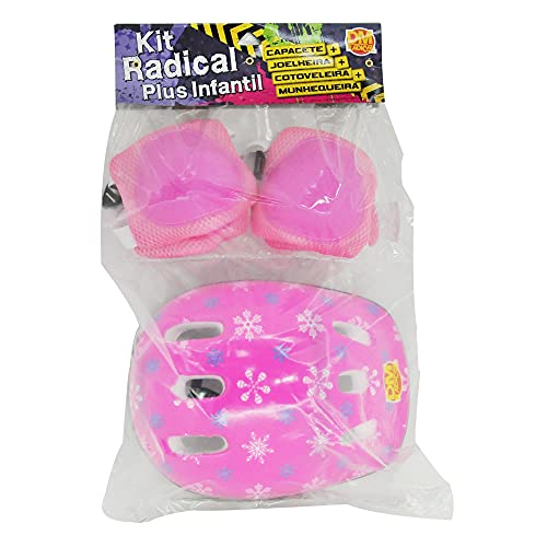 DM Toys Kit de Proteção Radical Plus Infantil Star Pink M 55-59cm, Radical, DMR5489