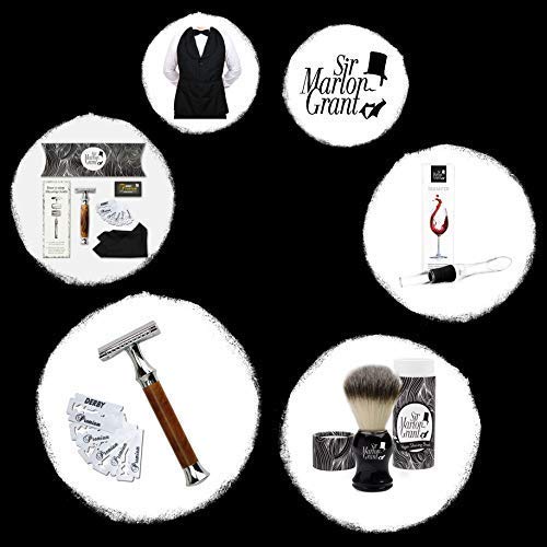 Premium Vegan Rasierpinsel mit Dachshaar Imitation - Gesichtspinsel für Rasierseife, Rasierschaum und Rasiercreme - Vegane Rasierpinsel für Männer von Sir Marlon Grant - Image 8
