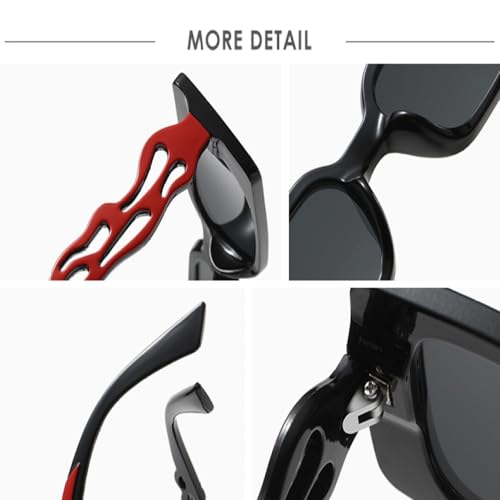 Lunettes de soleil rectangle vintage femmes rétro doré UV400 - 4